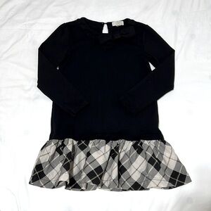Kate Spade Girls Dress "Skirt the Rules" Black with Cream Plaid Bow